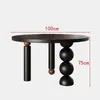 Mesa de Jantar e Cadeiras Simples Francesas de Madeira Maciça Preta Estilo Nórdico Meio do Século Mesa de Jantar Semi-Oval tipo Ilha Contra a Parede Mesa Longa Criativa