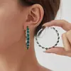 Fabricante de Pendientes de Colores con Incrustaciones de Cristal Estilo Bohemio Europeo y Americano, Pendientes y Tachuelas Vintage Estilo Minoría Étnica de Imitación