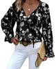 Tejido de punto jacquard para mujer de exportación europea y americana, elegante camisa casual de manga larga floral con bordado calado para mujer