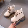 Moda Outono e Inverno Sapatos de Algodão Infantil Botas Martin de Algodão Quente para Meninos Botas de Neve com Zíper Lateral para Meninas com Pelo