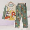 2025 Nuevo Conjunto de Ropa para el Hogar de Pantalones de Manga Larga para Niños Casual Primavera y Otoño Pijamas Ropa Delgada para Aire Acondicionado para Niños y Niñas