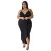 N7796 Estação Independente Amazon Quente Transfronteiriça Europeia e Americana Feminino Alça Ajustável Sem Mangas Decote V Vestido Elástico