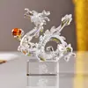 Enfeites de Dragão de Cristal Personalizados 2024 Ano do Dragão Mascote do Zodíaco Modelo Artificial de Dragão Chinês Presente Comemorativo de Alta Qualidade