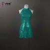 Comércio Exterior Transfronteiriço Vestido Sequin Sem Mangas para Crianças Cheerleading Ginástica Bodycon Saia Traje de Performance Sequin Dança de Jazz