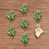 3 Accesorios de Joyería de Aleación DIY KC Oro Esmalte Goteante Encanto Colgante de Fruta Uva Fresa Aguacate