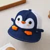 Boné de Baseball Super Fofo para Bebê em Formato de Pinguim Estilo Coreano, Chapéu de Sol Fofo de Verão para Bebês, Chapéu de Aba Larga, Chapéu Meio Tela Venda por Atacado