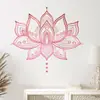 Pegatinas de Pared Autoadhesivas Flor de Loto con Henna Patrón Sencillo Degradado Rosa Pegatina Decorativa para Pared de Fondo de Habitación BR0309C