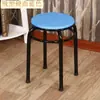Silla taburete redondo de hogar para adultos a la moda, juego creativo de taburetes de metal para mesa de comedor, banco de madera maciza, taburete redondo engrosado