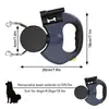 Guia de Cachorro Retrátil de Duas Cabeças Amazon com Luz para Filhotes de Pet, Guia de Cachorro Retrátil Automática Personalização