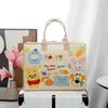 Nueva Bolsa de Viaje de Fieltro de Dibujos Animados, Bolsa con Cremallera de Gran Capacidad, Bolsa de Almacenamiento Portátil de Fieltro para Estudiantes que se Puede Enganchar a una Maleta de Ruedas