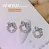Explosiones de influencers corona navideña joyería para uñas perla circón diamante tridimensional anillo de lujo ligero decoración de uñas al por mayor
