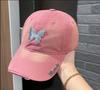 Boné de Baseball com Laço de Metal Lavado em Jeans com Aba Primavera e Verão Chapéu de Proteção Solar Estilo Ins Fresco e Doce