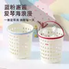 Cubo de basura doméstico con asa, de aspecto elegante para baño, dormitorio, cocina, dormitorio, papelera con asa, con anillo de presión