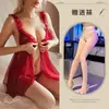 Noche Sexy Camisón con Abertura Sexy Pijama Ropa Interior Sexy Tentación Hueco Tirante Transparente Ropa de Casa