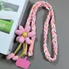 Cordão para Celular, Usável na Cruzada, Estilo Longo para Mulheres, Corda Trançada Floral Feita à Mão Estilo Ins, Durável e Resistente, Corda Anti-Perda para Uso Externo