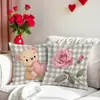 Set Rosa Día de San Valentín Funda de Almohada Transfronterizo Nuevo Poliéster Estampado de Letras Cojín Decoración de Sala de Estar Cojín de Sofá