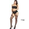 Lencería Sexy Encaje Transparente Liguero Medias de Red Negras Sexy Medias de Red Sin Quitar Ligas Antideslizantes Europeo y Americano