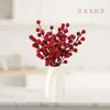 Fruta Roja Simulación Flor de Año Nuevo Navidad Festival de Primavera Decoraciones para el Hogar Fruta de la Fortuna Cubo de 12 Frutas Adornos Florales Fruta Roja