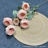 Rosa Jiao Bian Austin de seis cabezas para decoración de auditorio de bodas, arreglo floral, conjunto de estudio de hotel, flor artificial, rosa al por mayor