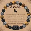 Amazon Venta Caliente Transfronteriza Doce Constelaciones 8MM Ojo de Tigre Ágata Negra Hematita Pulsera para Hombre Pulsera Elástica