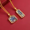 Mini Xizang Thangka Zakiram Patrón Reemplazable Día Siguiente y Vida Presente Colgante de Collar Thangka de Acero de Titanio para Hombres y Mujeres