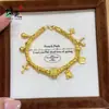 Tienda de Oro Mismo Estilo Pulsera de Oso Estrella y Luna Pulsera Multielemento de Moda Exquisita Pulsera de Gama Alta Pulsera de Campana Cruzada