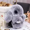 Juguete de Peluche de Conejo Adorable Color Escarcha de Imitación de Piel de Conejo Rex, Colgante para Bolso de Conejo, Llavero, Regalo de Cumpleaños