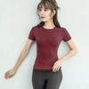 Esportes Yoga Top Casaco Feminino Tight manga curta Gym Running Suit Quick-drying Training Suit Primavera Outono Verão
