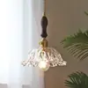Lámpara de araña vintage estilo francés para mesita de noche de dormitorio, recargable y sin cables, sensor de entrada de barra retro, lámpara de araña de cristal de flor