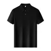 Polo 40S210G de algodão puro mercerizado, liso e brilhante, de manga curta, com gola e logo estampado, unissex, business casual