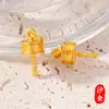 Accesorios Antiguos Vietnamitas de Oro de Arena Alta Retención de Color Cuentas Espaciadoras Colgante de Zirconio Incrustado de Durazno Cadena de Extensión para Pulsera y Collar Joyería DIY