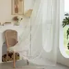 Renda Floral Transparente para Janela Renda para Sala de Estar Quarto Sala de Jantar Varanda Cortina de Gaze Pastoral Produto Acabado Fabricante Atacado