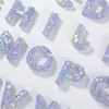 Punto Transfronterizo Resina Morada Corazón Lentejuelas 26 Letras Llavero Colgante Accesorios para Joyería DIY