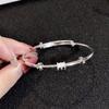 Transmissão ao Vivo do TikTok Moda Estilo Coreano Pulseira de Cintura Pequena para Homem Pulseira de Puxar e Empurrar Banhada a Prata para Mulheres Simples Popular na Internet Tendência Feminina Versátil Estilo Mori