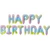 Set de globos de letras de cumpleaños en inglés de 16 pulgadas de tapa dura, decoración de cumpleaños para niños, diseño de escena, venta al por mayor de globos