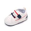Sapatos de bebê com velcro, couro sintético branco, esportivo, calçados casuais para bebês, primavera e outono BMH3013