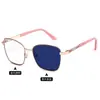 Gafas Fotocromáticas Sin Graduación Transfronterizas, Gafas Metálicas Retro con Protección contra Luz Azul, Gafas Protectoras Sin Graduación para Computadora y Teléfono Móvil