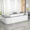 Escritorio de Recepción Clásico, Mostrador de Bar Elegante y Lujoso, Mostrador para Farmacia, Tienda de Maternidad y Bebés, Gabinete de Esquina Lacado, Mesa de Almacenamiento de Moda para Empresa