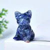 Decoración de Bulldog de cristal natural Piedra original de cristal animal mineral diy estándar decoración de ciencia popular al por mayor Cruz Espejo exclusivo