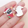 20 Nuevos Goteo de Aceite Blanco K Trineo de Navidad Gato Manzana Aleación Accesorios DIY Colgante de Pulsera Colgante Amazon