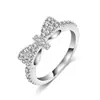 Anillo Lindo con Lazo de Venta Caliente Temu Microincrustado de Circonita Cúbica Anillo Romántico Anillo de Joyería para Fiesta