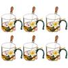 Novo Conjunto de Chá Kung Fu Criativo Esmalte Flor de Damasco Copo Reto Pequena Xícara de Chá Casa Negócios Bule Separação Chá Água