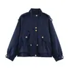 Ins Ropa de Mujer al por Mayor Estilo Europeo y Americano Transfronteriza Otoño Nuevo Adelgazante de Gama Alta Primavera y Otoño 3 Colores Gabardina Holgada Ropa de Abrigo