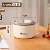 Tazón para fideos instantáneos de acero inoxidable 304 con tapa, adecuado para dormitorios, gran capacidad, para estudiantes, uso personal y conveniente para hombres