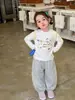 Roupas infantis Vimood, camiseta de manga comprida para meninas, top infantil casual de outono com desenho fofo, roupas de bebê grau A