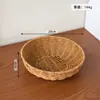 Cesta de Frutas Trançada de Rattan Sintético, Bandeja de Frutas, Cesta de Armazenamento de Lanches, Cesta para Preparo de Chá na Sala de Estar Doméstica, Cesta para Frutas Secas, Vegetais e Pão