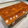 Mesa de Chá Okan de Madeira Maciça Placa Grande Estilo Chinês Mesa e Cadeira de Escritório para Chefe Combinação de Troncos