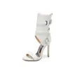 Sandalias de caña alta para mujer Verano Nuevo Tacón Stiffel Tacón Súper Alto Sandalias Caladas Punta Abierta Hebilla de Cinturón Sandalias Romanas Zapatos de Moda para Mujer