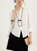 Camisa de Top de Estilo Retro Preppy de Moda Ajustada a la Cintura para Mujer Otoño Casual Versátil