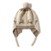100% Cachemira Otoño e Invierno 2026 Nuevo Sombrero de Punto Casual Cálido y de Moda para Mujer de Gama Alta con Bloques de Color y Bola de Pelo de Ciervo